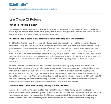 Life Cycle Of Polaris