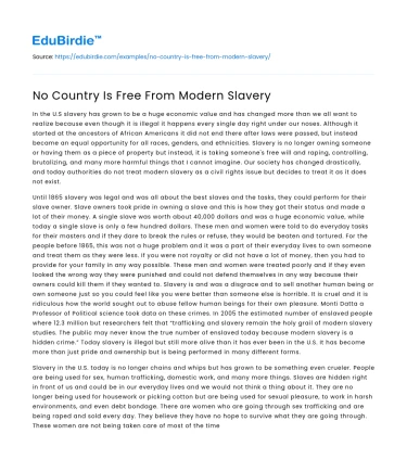 No Country Is Free From Modern Slavery