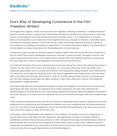 Eva’s Way of Developing Conscience in the Film ‘Freedom Writers’