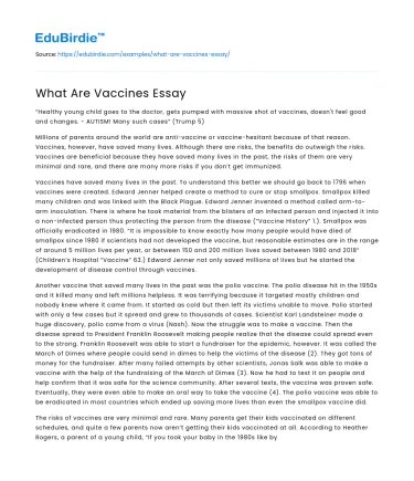 What Are Vaccines Essay