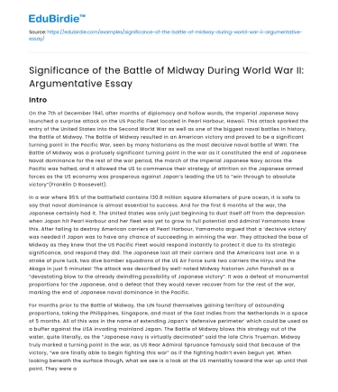 Importance of Battle of Midway in WWII