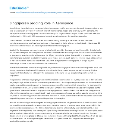 Singapore’s Leading Role In Aerospace