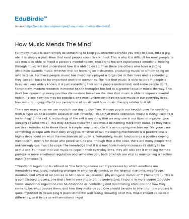 How Music Mends The Mind