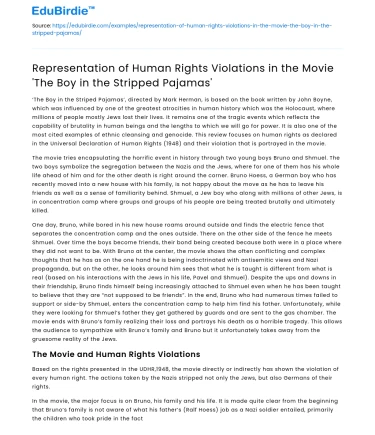 Human Rights Violations in ‘The Boy in the Striped Pajamas’
