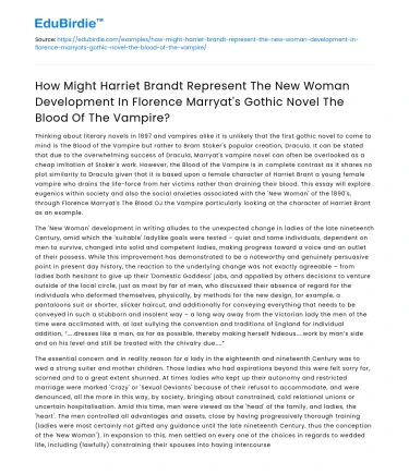Harriet Brandt: The New Woman in Marryat’s Gothic Novel