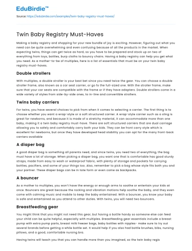 Twin Baby Registry Must-Haves