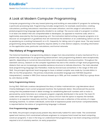 Contemporary Computer Programming Practices