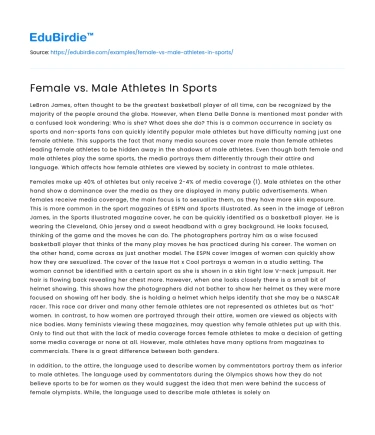 Female vs. Male Athletes In Sports
