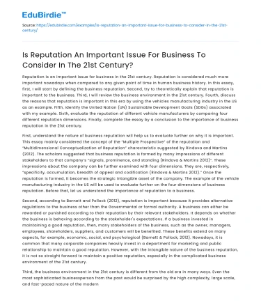 Reputation’s importance for business in the 21st century
