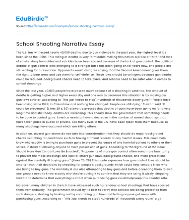 School Shooting Narrative Essay