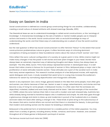 Essay on Sexism in India