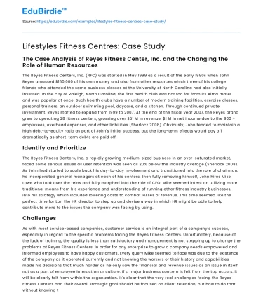 Lifestyles Fitness Centres: Case Study