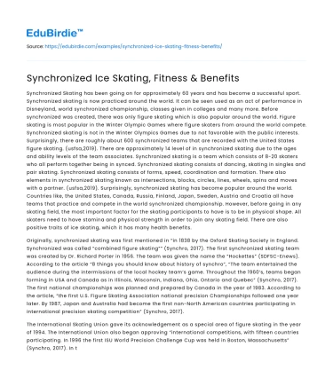 Synchronized Ice Skating, Fitness & Benefits