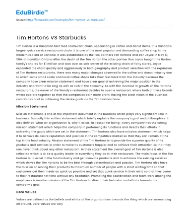 Tim Hortons VS Starbucks