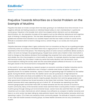 Prejudice Against Muslims as a Societal Challenge
