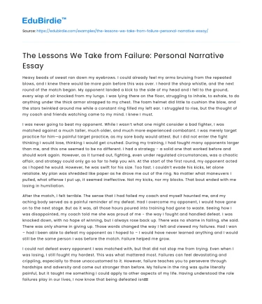 The Lessons We Take from Failure: Personal Narrative Essay