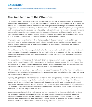The Architecture of the Ottomans