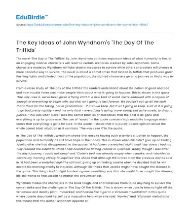 The Key Ideas of John Wyndham’s ‘The Day Of The Triffids’