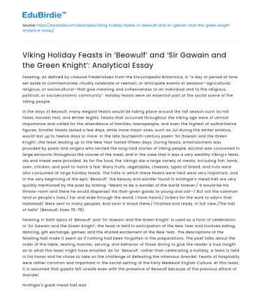 Comparing Viking Feasts in ‘Beowulf’ and ‘Sir Gawain’