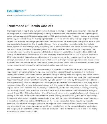Treatment Of Heroin Addicts