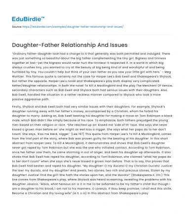 Daughter-Father Relationship And Issues