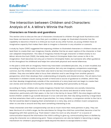 Analysis of Children’s Interaction with Winnie the Pooh