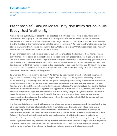 Brent Staples on Masculinity & Intimidation in ‘Just Walk on By’