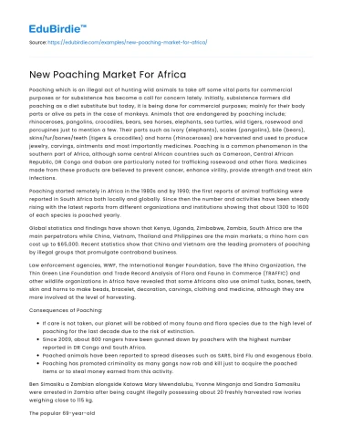 New Poaching Market For Africa