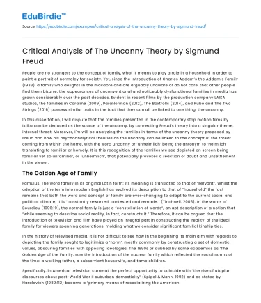 Critical Analysis of The Uncanny Theory by Sigmund Freud