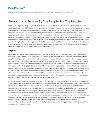 Borobudur: A Temple By The People, For The People