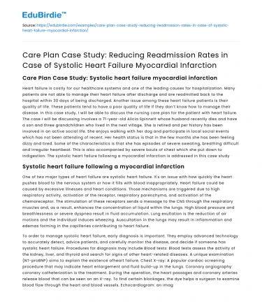 Reducing Readmission Rates in Systolic Heart Failure