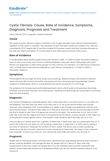 Cystic Fibrosis: Overview of Causes, Symptoms, and Treatment