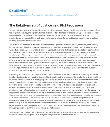 The Relationship of Justice and Righteousness