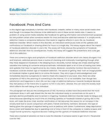 Facebook: Pros And Cons