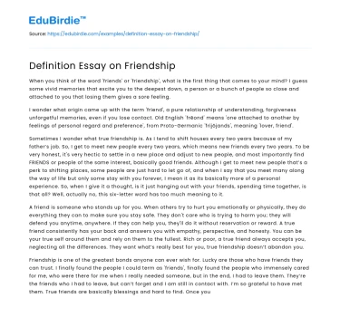 The Essence and Dimensions of Friendship