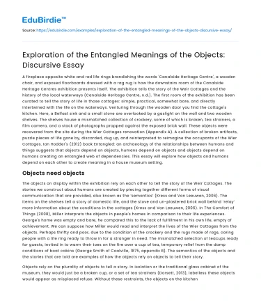 Exploration of the Entangled Meanings of the Objects: Discursive Essay