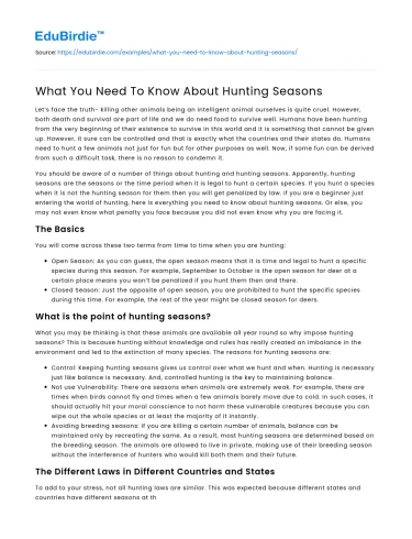 What You Need To Know About Hunting Seasons