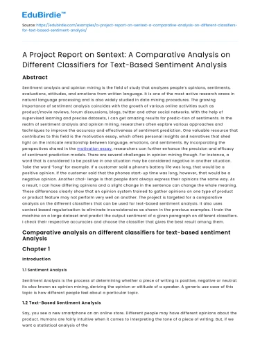 Comparative Analysis of Classifiers for Sentiment Analysis