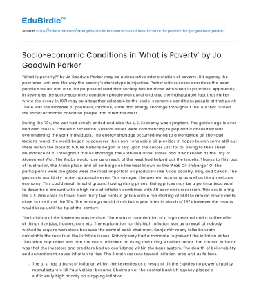 Poverty through Jo Goodwin Parker’s Lens