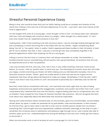 Stressful Personal Experience Essay