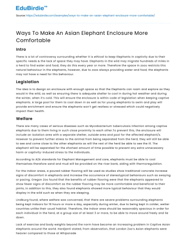 Ways To Make An Asian Elephant Enclosure More Comfortable