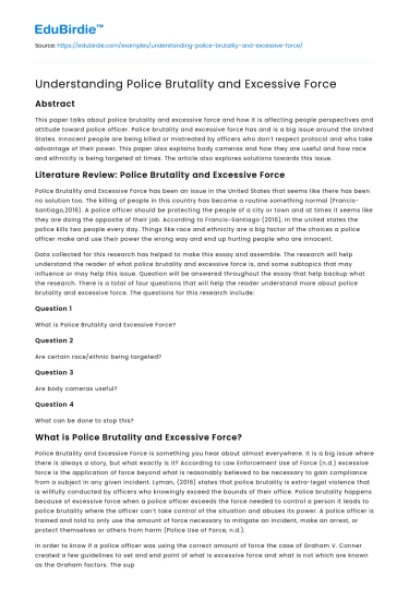 Understanding Police Brutality and Excessive Force