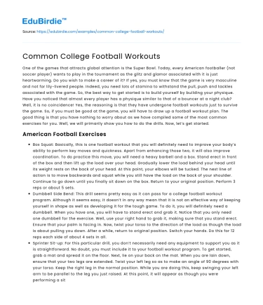 Optimizing Performance: College Football Training Regimens