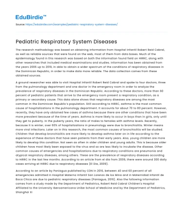 Pediatric Respiratory System Diseases