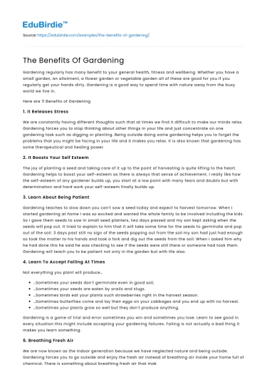 The Benefits Of Gardening