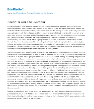 Gilead: a Real Life Dystopia