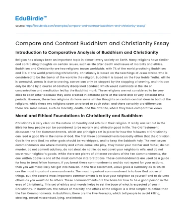 Compare and Contrast Buddhism and Christianity Essay