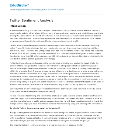 Twitter Sentiment Analysis