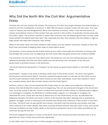 Factors Behind the Union’s Victory in the Civil War