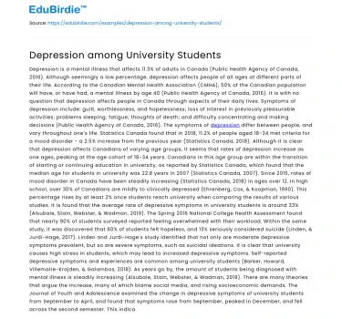 Depression among University Students